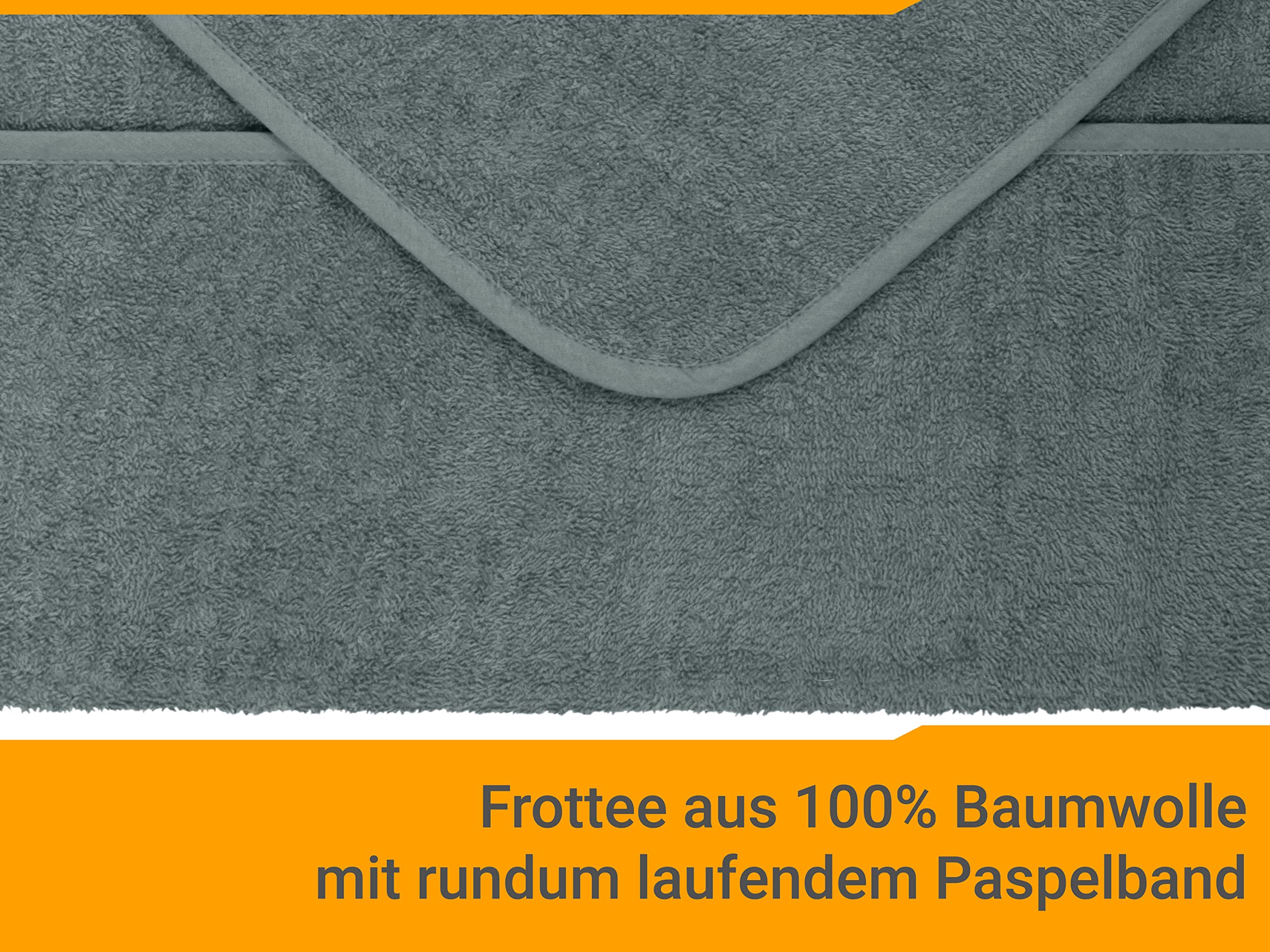 npluseins Juego de 2 Funda Tumbona Jardin, 70x200 cm, Tejido Rizo de 100% algodón, Toalla Tumbona con diseño Sencillo, 1593.2317 - Gris