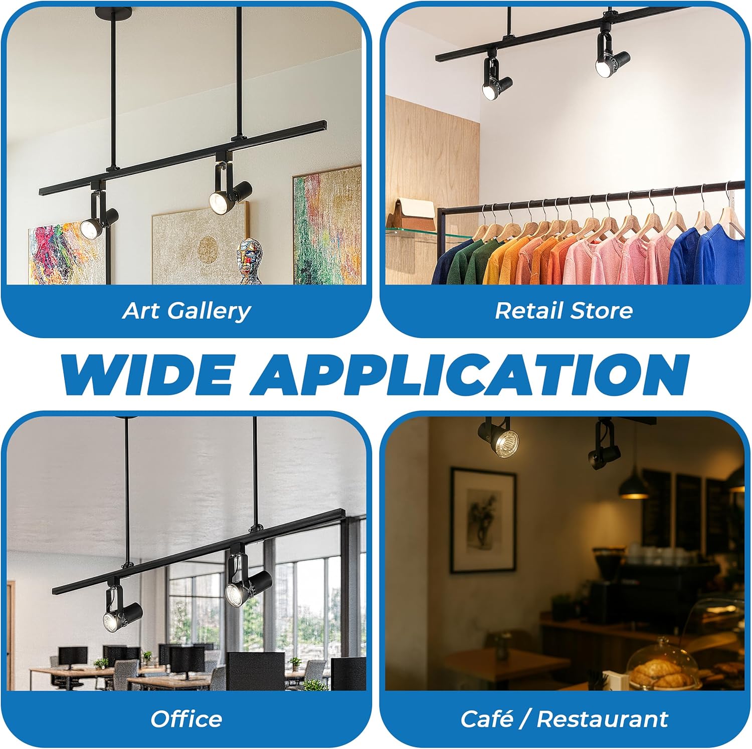 24" Black Track Pendant Kit | Extension Rod for T-Bar Track Systems | cETLus Listed for Safe and Versatile Low Voltage Pendant Lighting
