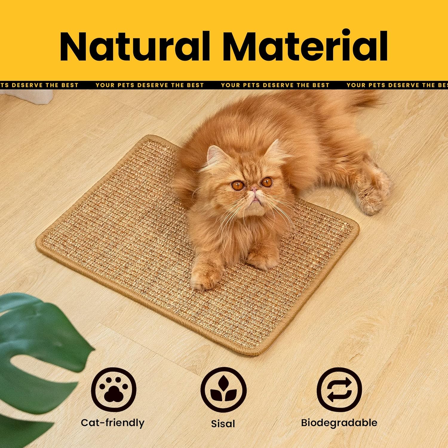 Conlun Cat Scratcher Mat,Natural Sisal Cat Scratch Pad,Horizontal Floor Cat Scratching Pads Rug for Indoor Cats Grinding Claws Nails,Cat Furniture Protector for Couch & Carpets & Sofas : Pet Supplies