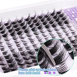 Mavphnee Lash Clusters Cat Eye Cluster Eyelash Extensions 144 Pcs Fox Eye Lashes Left & Right Individual Lashes Wispy DIY Lash Extension Natural Cluster Lashes Pack