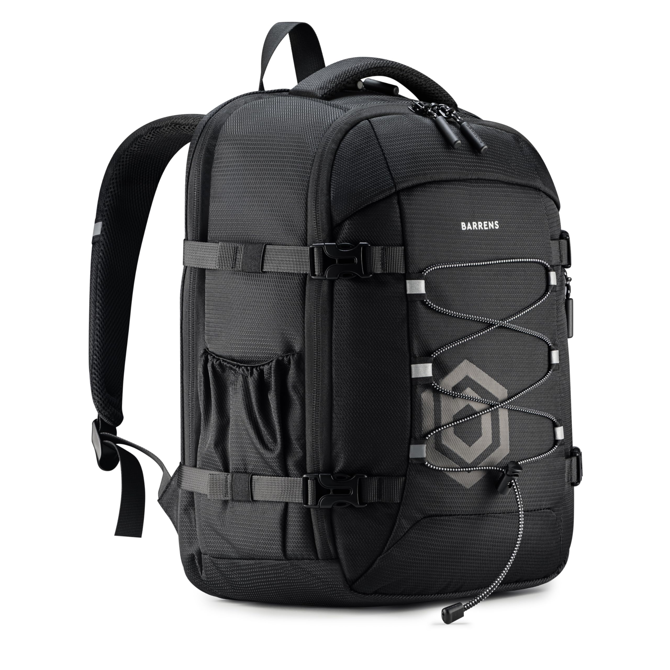 BARRENS Handgepäck Rucksack 40x30x20 cm Reiserucksack Flugzeug für Ryanair Wizzair Eurowings Travel Backpack mit Laptopfach 14 Zoll Cabin Bag mit 2 Hauptfächern (Schwarz 23L)