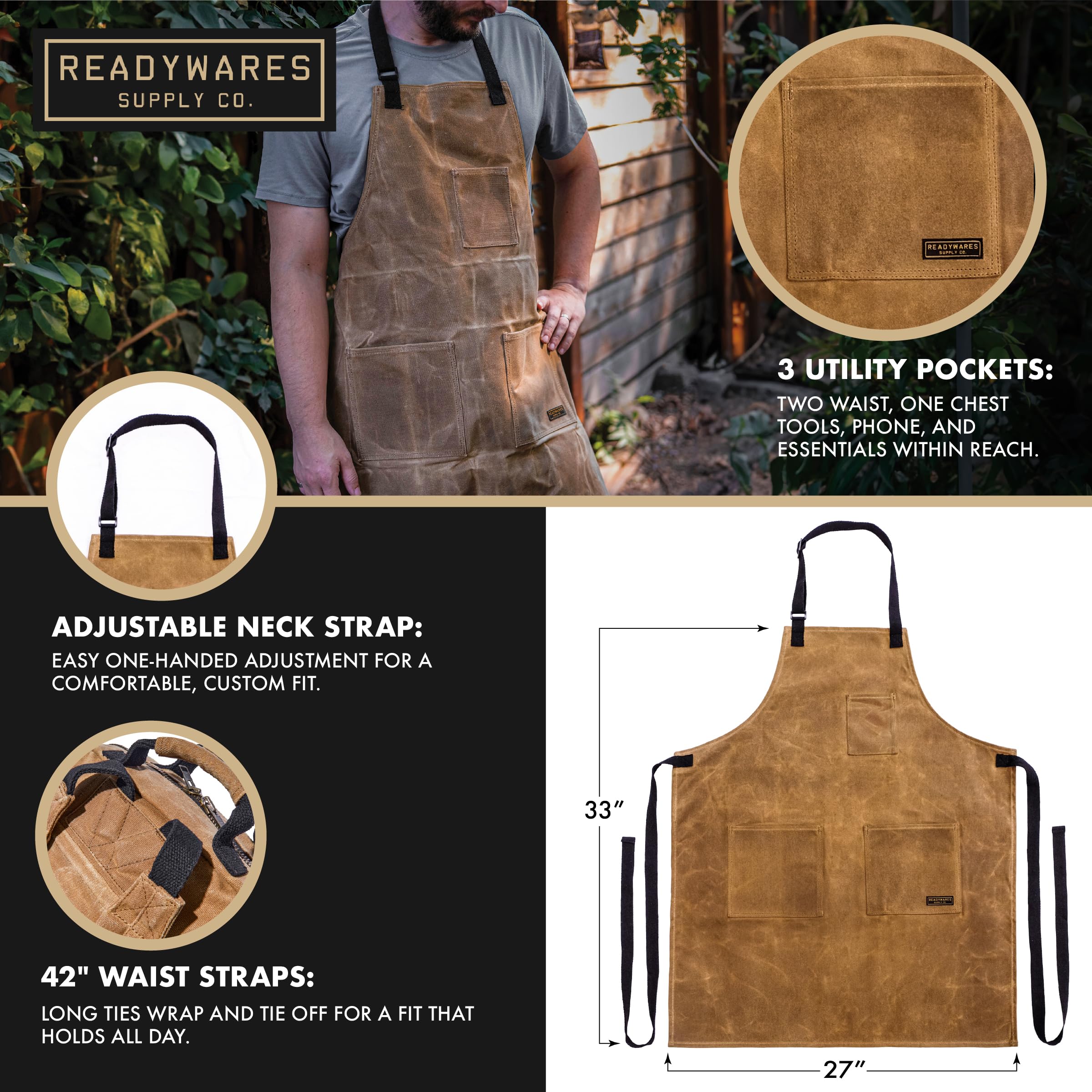 Readywares Fartuch użytkowy z woskowanego płótna