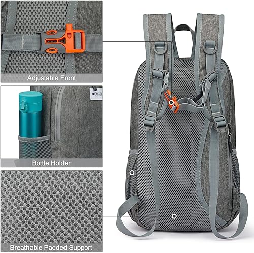 Miniatura 5 de G4Free Mini mochila de senderismo de 10L ligera pequeña mochila de viaje mochila de hombro mochila de día para hombres mujeres, Gris, Mochilas
