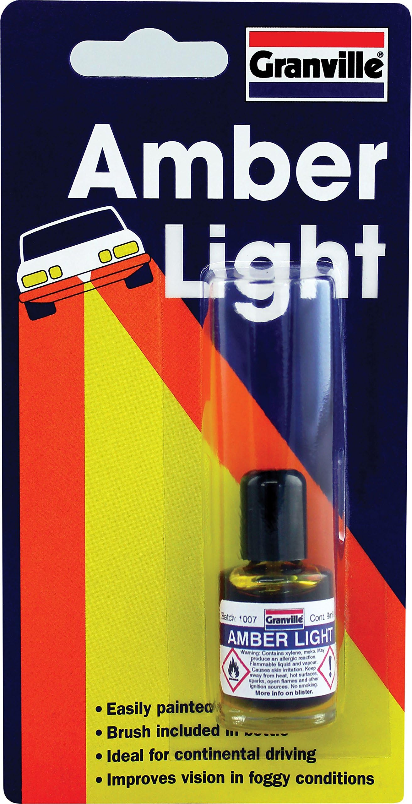 Granville 0010 9ml Amber Headlight Lacquer, Orange