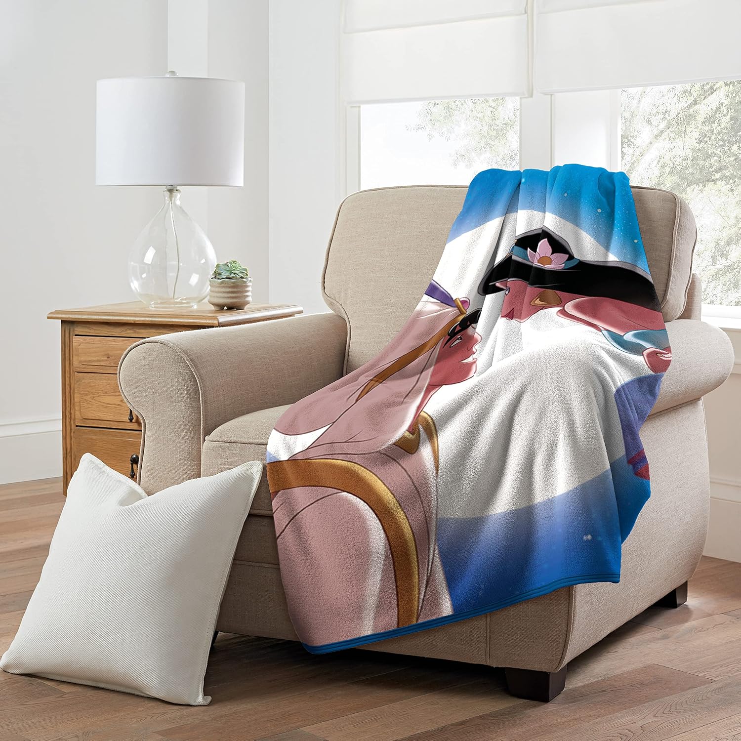 Northwest Aladdin Micro Raschel Throw Blanket, 46" x 60", Moonlight Lovers - Image 4