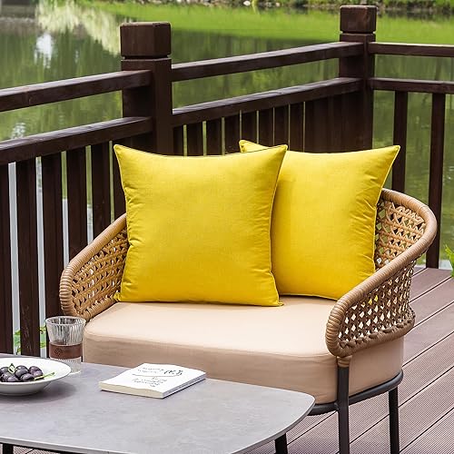 Miniatura 2 de NiNi ALL - Juego de 2 fundas de almohada impermeables para exteriores, decorativas, para casa de campo, jardín, patio, tienda de campaña, sofá, de