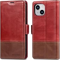 Vista 11 de KEZiHOME Funda tipo cartera compatible con iPhone 15 Pro Max, de piel auténtica [bloqueo RFID], ranura para tarjetas, soporte magnético, funda