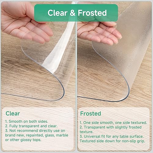 Miniatura 6 de NATRKE Tapete de escritorio transparente, 35.4 x 15.7 pulgadas, grande, transparente, protector de escritorio de plástico, almohadilla de escritura