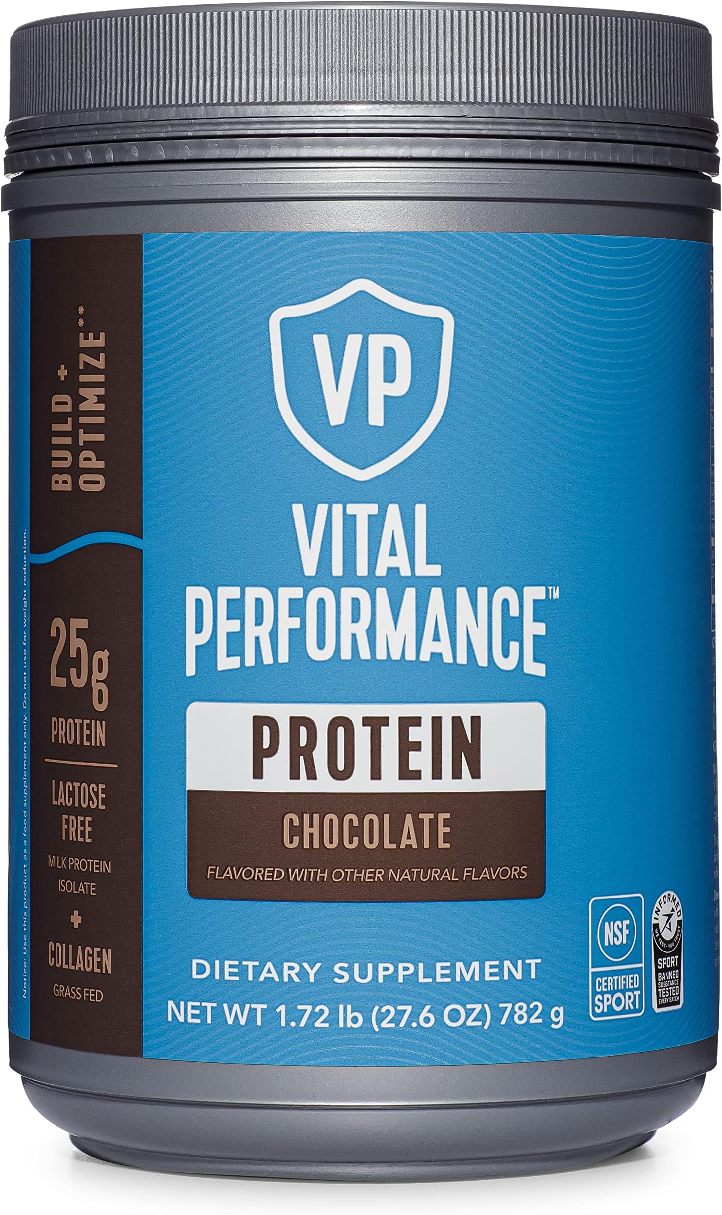 Vital Proteins Performance Powder, Collagen Peptides & Protein Isolate Powder, NSF Certified for Sport, Chocolate, 1.72lb
