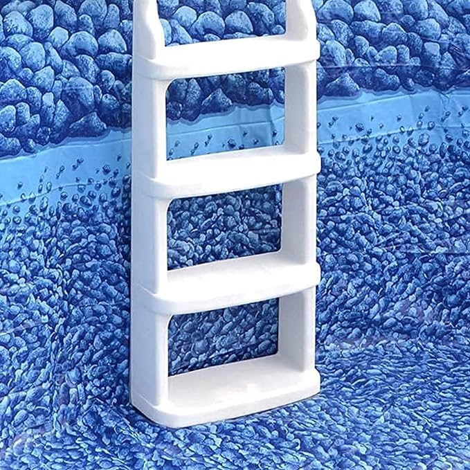 Escalera para piscina sobre suelo Easy Incline blanca miniatura 6