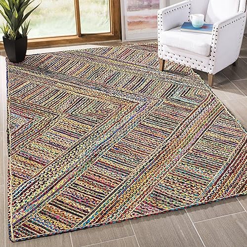 Miniatura 7 de ARTS OF JAIPUR Colección - Alfombra decorativa hecha a mano de yute de algodón Chindi de 3 x 10 pies, decoración del suelo, alfombra de baño,