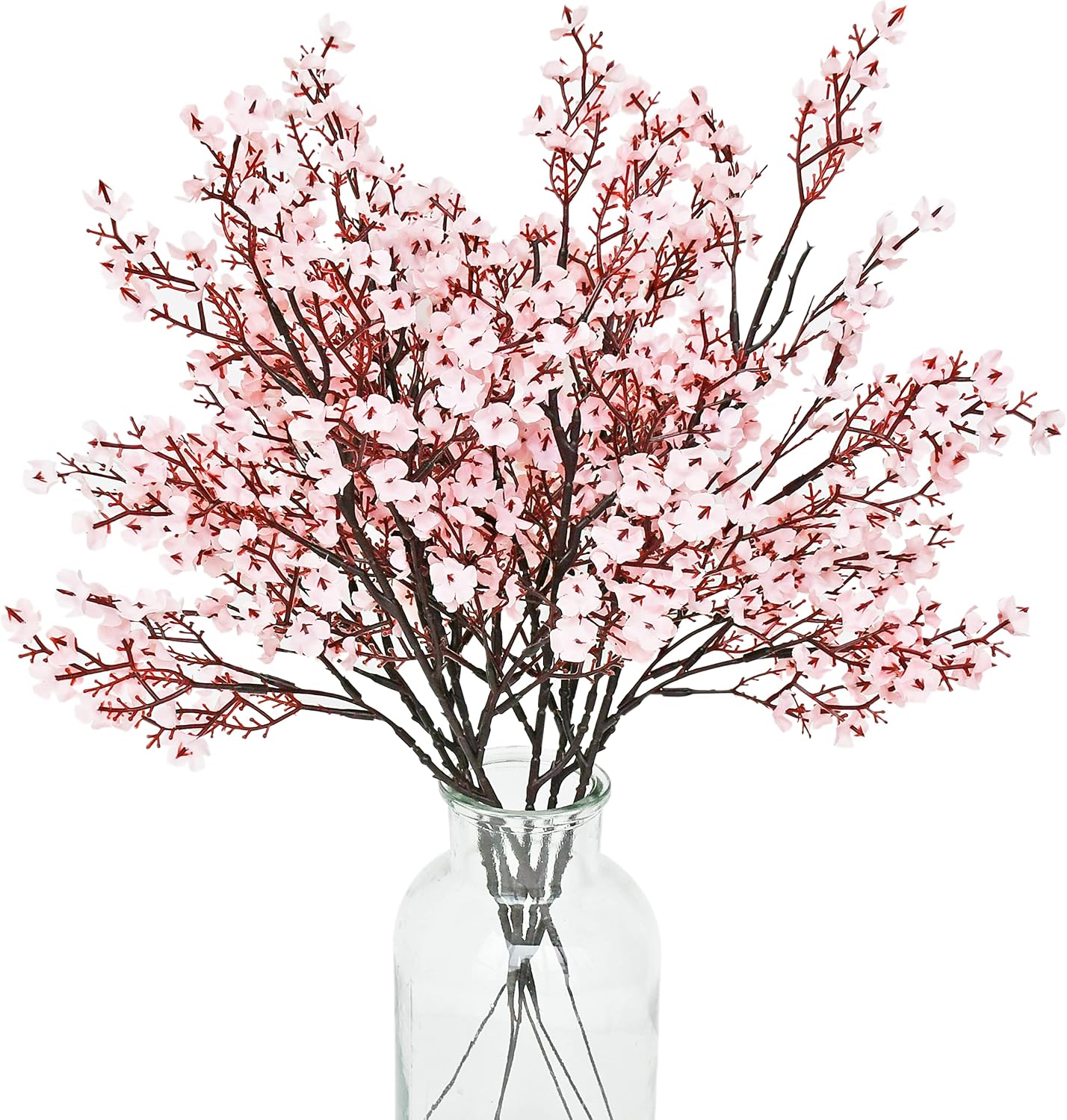 ONLY ART Light Pink Silk Baby’s Breath Flowers – 6 Bundles, 18.7" Faux Florals with Flexible Stems for New Year and Valentine's Day Elegant Home, Wedding & Event Décor