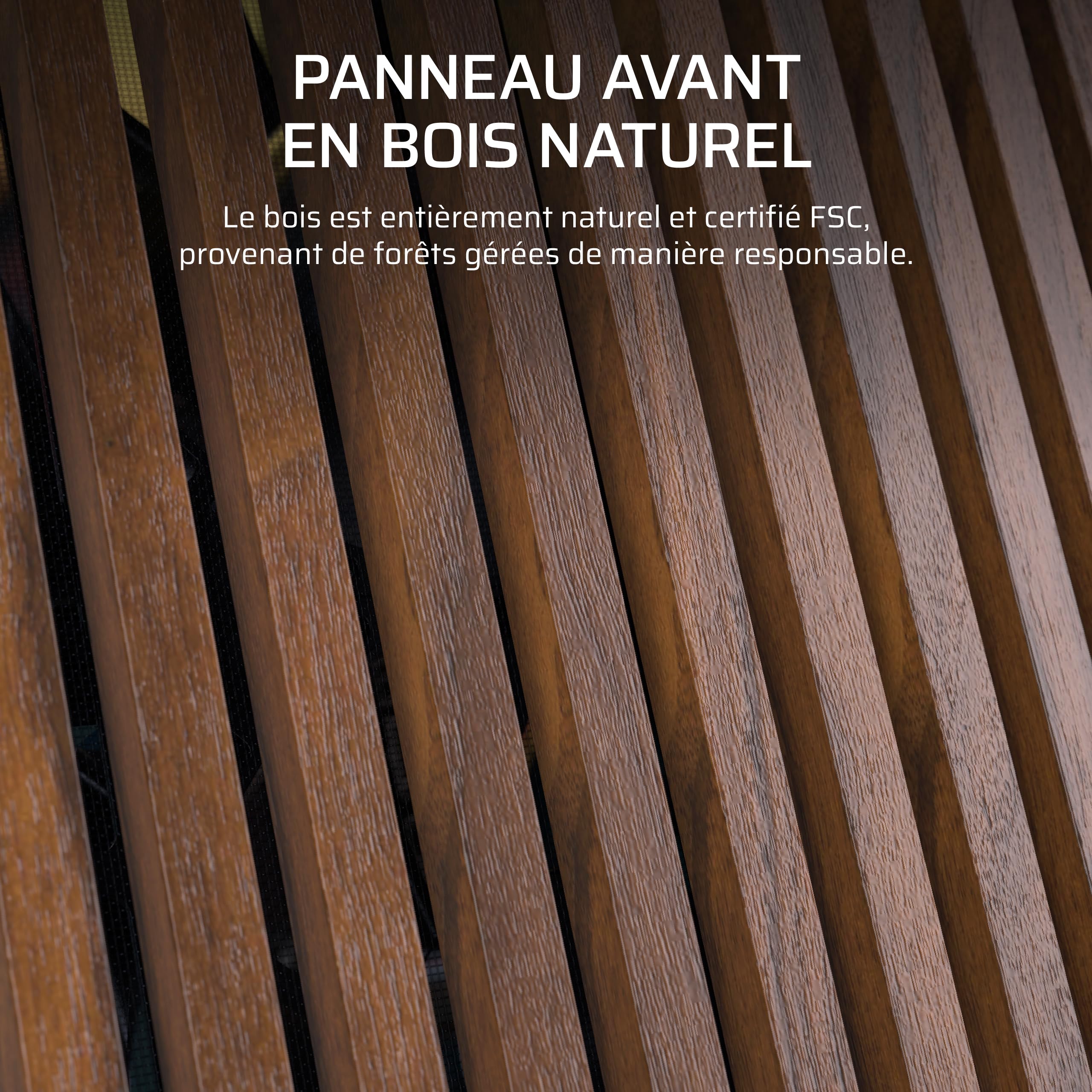 CORSAIR Frame 4000D Wood RS Boîtier PC Moyen-Tour – Noir & Noyer