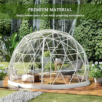 Garden Igloo Tent 12 FT Bubble Tent for Winter Camping Can Accommodate 5-7 People with Free 32 FT Light String for Outdoor Dining Backyard Camping Stargazing