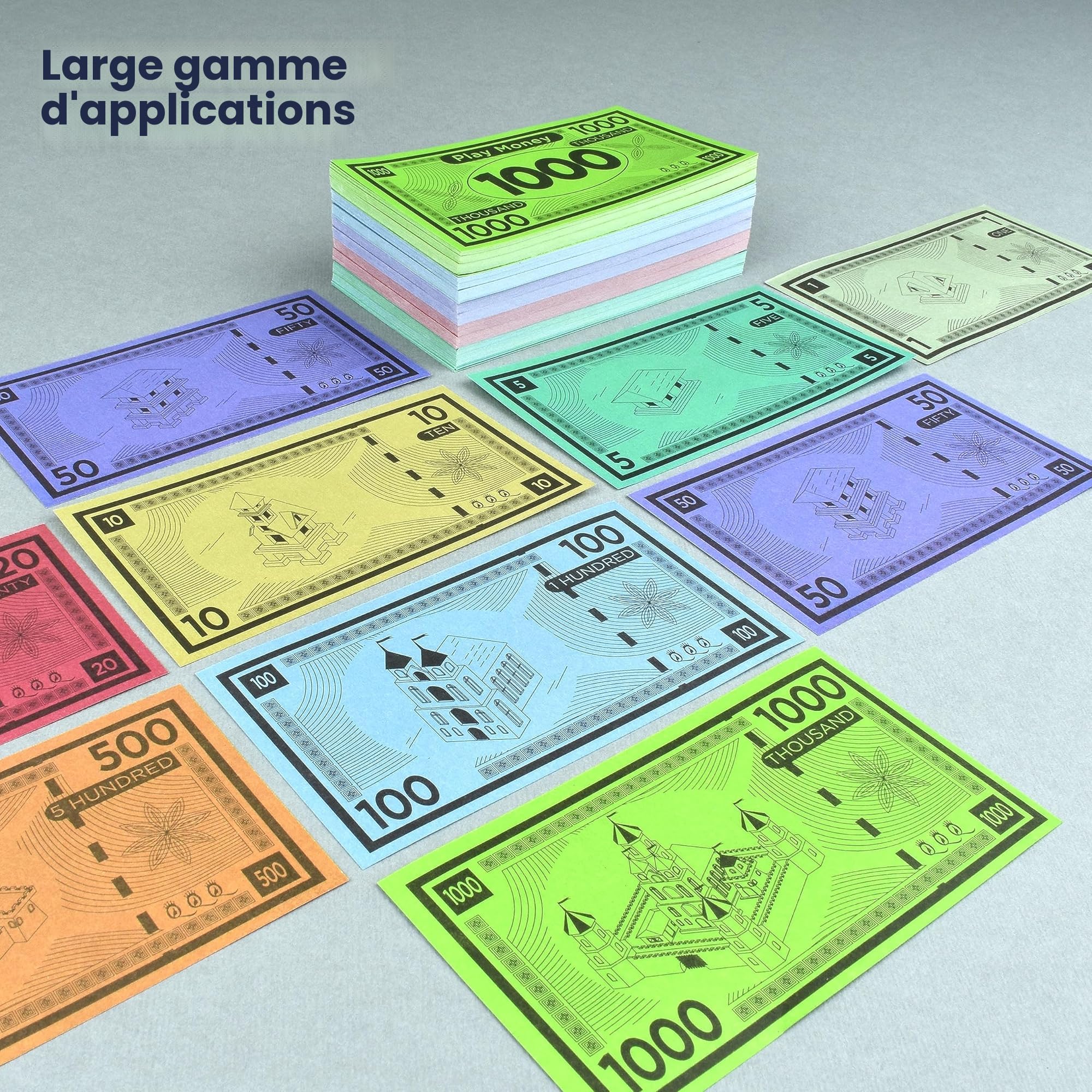 Argent fictif pour les jeux de société 64 pièces réelles 200 - France
