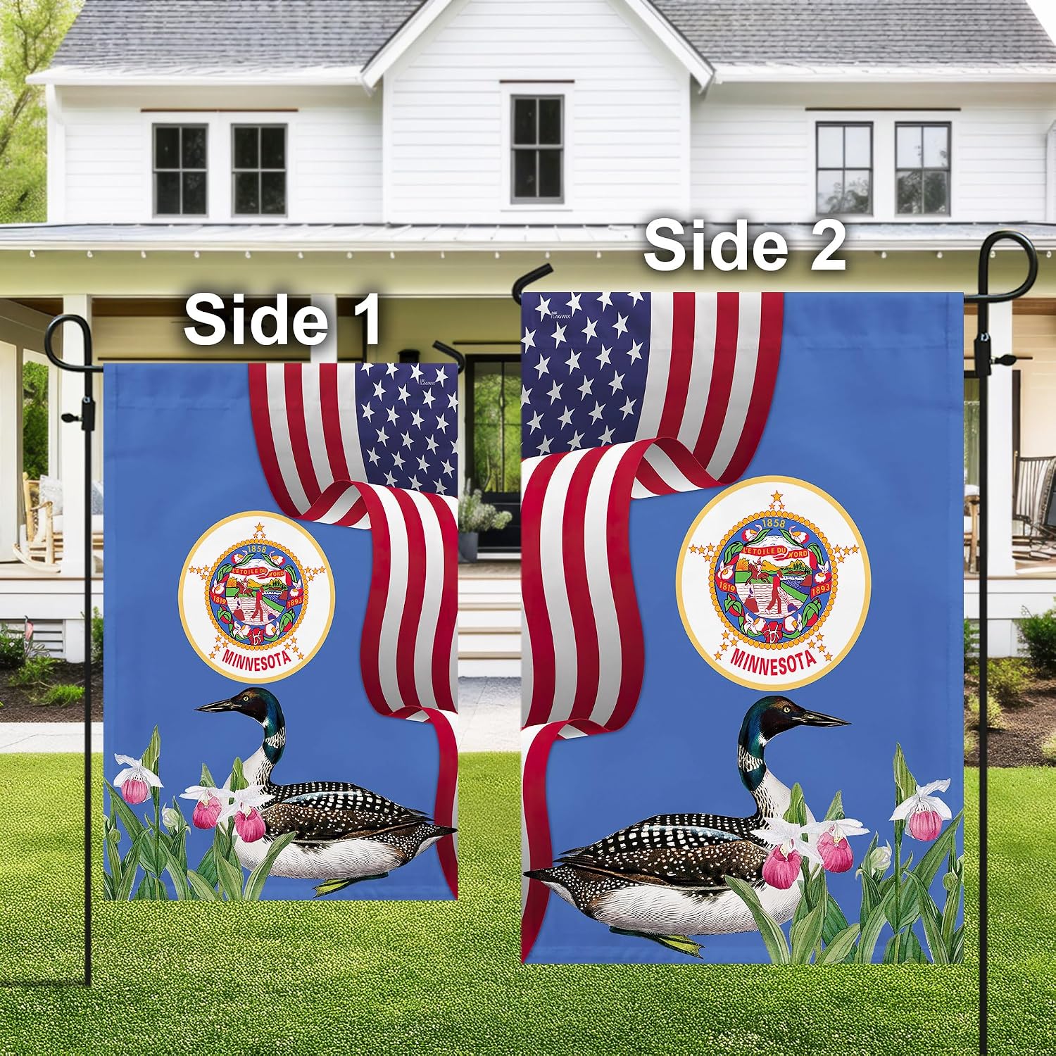 FLAGWIX American Minnesota State Flag, 4th of July Decorations - Garden American Flags for Outside 11.5" x 17.5" - Minnesota Flag for Patriotic Decorations, State Patriotic Flags for Home Garden Decor