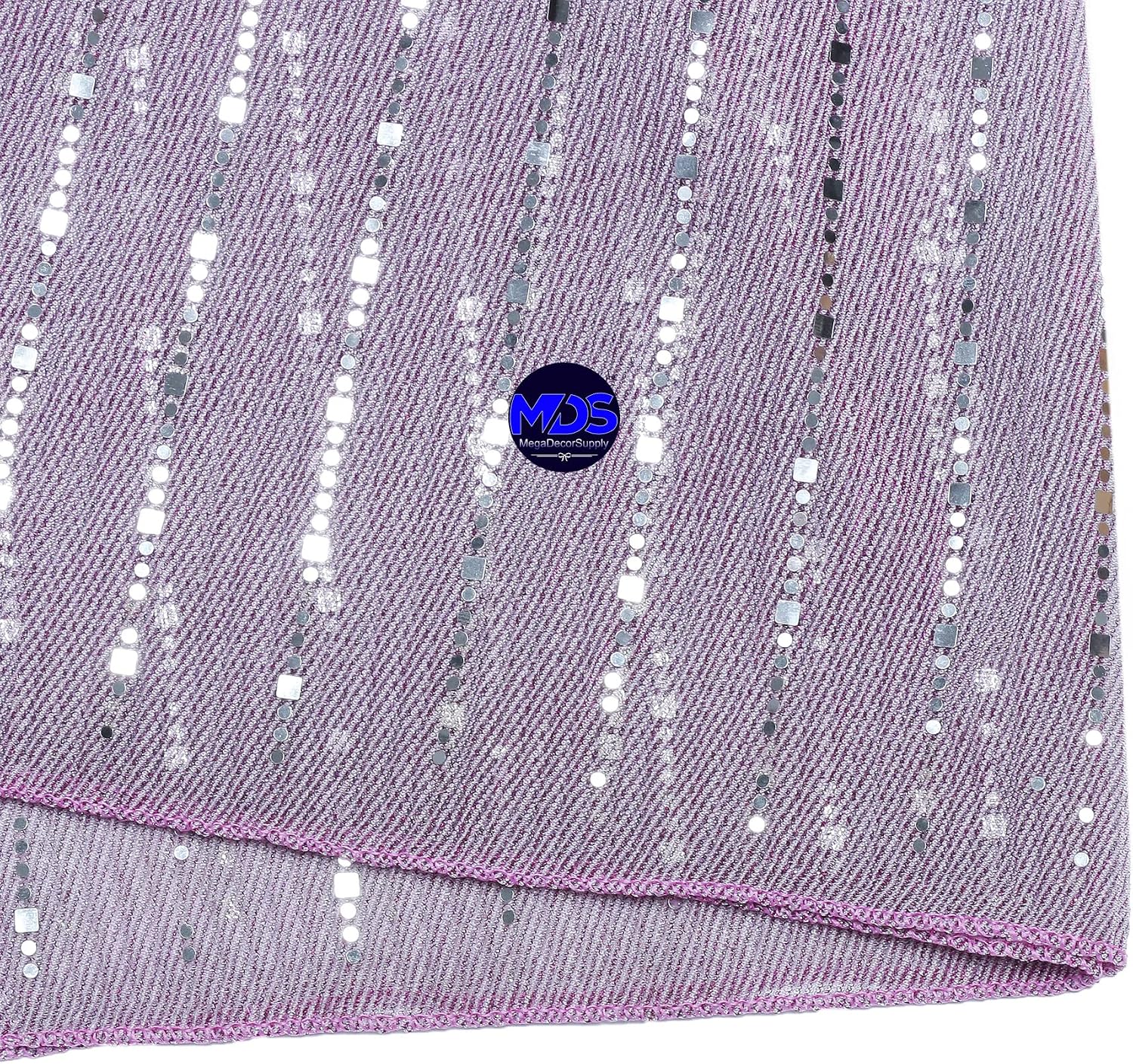 MDS Pack of 12 Wedding 20 x 120 inch Fancy Glitter Sequin for Wedding Banquet Decor for 10Ft Table Runners -Dusty Pink