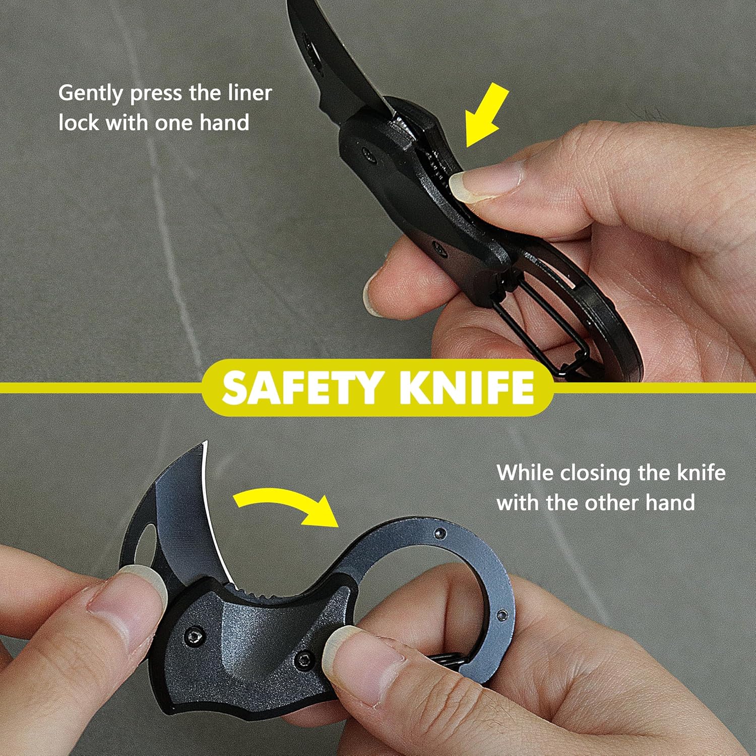 XIPHIAS Keychain Mini Folding Pocket Knife with Carabiner, Small Box Opener, EDC Gadget, 1.35" Stainless Steel Blade, ABS Handle, Liner Lock, Gift Box Included, Father’s Day & Mother’s Day Gift for Him/Her (Boyfriend/Husband/Dad/Mom/girlfriend/wife)