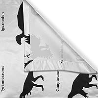 Vista 3 de Ambesonne Cortinas de cocina de dinosaurio, composición de diferentes siluetas de dinosaurios con sus nombres Evolution Wildlife, juego de 2 paneles