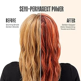 Overtone Semi Permanent Hair Color Conditioner, Golden Copper, 8 oz, Nourishing, Damage-Free, Color Depositing Mask for All Hair Types with Shea Butter & Coconut Oil, Vegan & Cruelty-Free