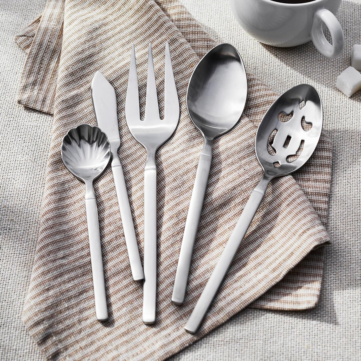ZWILLING Satin Opus 45-Pc Stainless Steel Flatware Set, Dishwasher Safe, Service for 8, Matte Finish (not polished)
