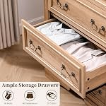 Dresser pour chambre avec 6 Des tiroirs, 48" Dressing naturel haut pour l'entreposage et l'organisation, Coffret de tiroirs de ferme pour le salon, placard, Hallway (naturel, 6 Tiroirs)