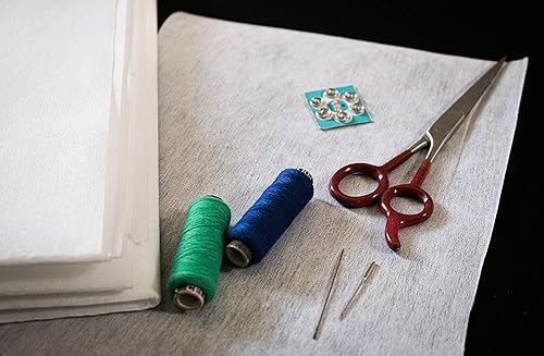 Miniatura 5 de MAROBEE Interfaz fusible de color blanco, ligero, no tejido, para proyectos de costura y acolchado, adhesivo ultra adhesivo para planchar por un