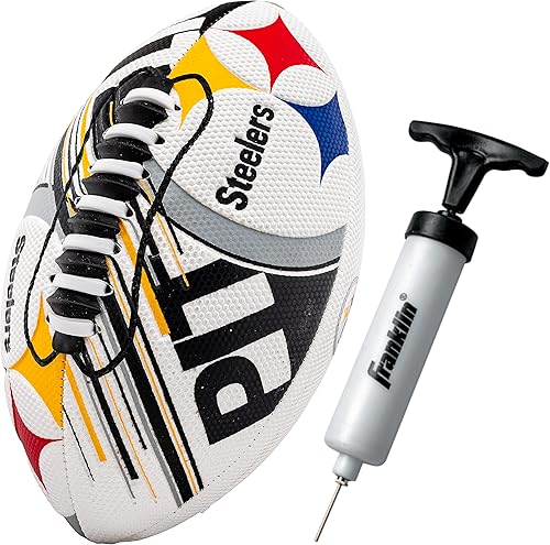 Vista 109 de Franklin Sports - Balones de fútbol americano juveniles de todos los equipos de la NFL, juego de balón infantil pequeño de 8.5 pulgadas + inflador