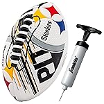 Franklin Sports NFL Pittsburgh Steelers Football - Youth Mini Football - 8.5 Junior Size Ball - SPACELACE Easy Grip Texture- Perfect for Kids