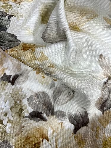 Miniatura 4 de Decora Furnishings Floral Design 100 algodón orgánico para tapicería y tratamientos de ventanas ancho 54 pulgadas tela por yarda oro amarillento