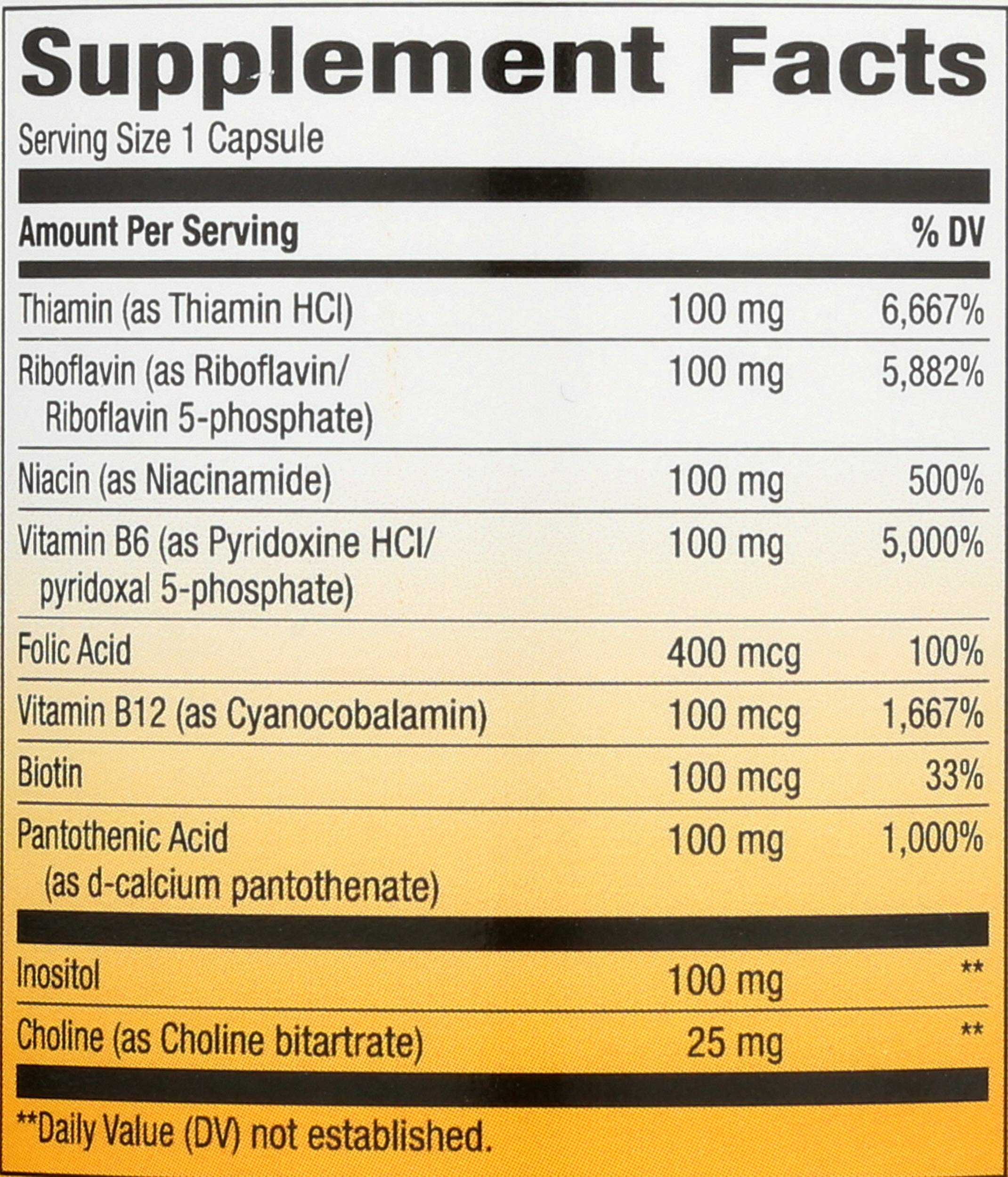 Nature's Way B-100 Complex, Supports Cellular Energy and Nerve Health*, 8 B-Vitamins, 100 Capsules (Packaging May Vary) — Amazon image 4
