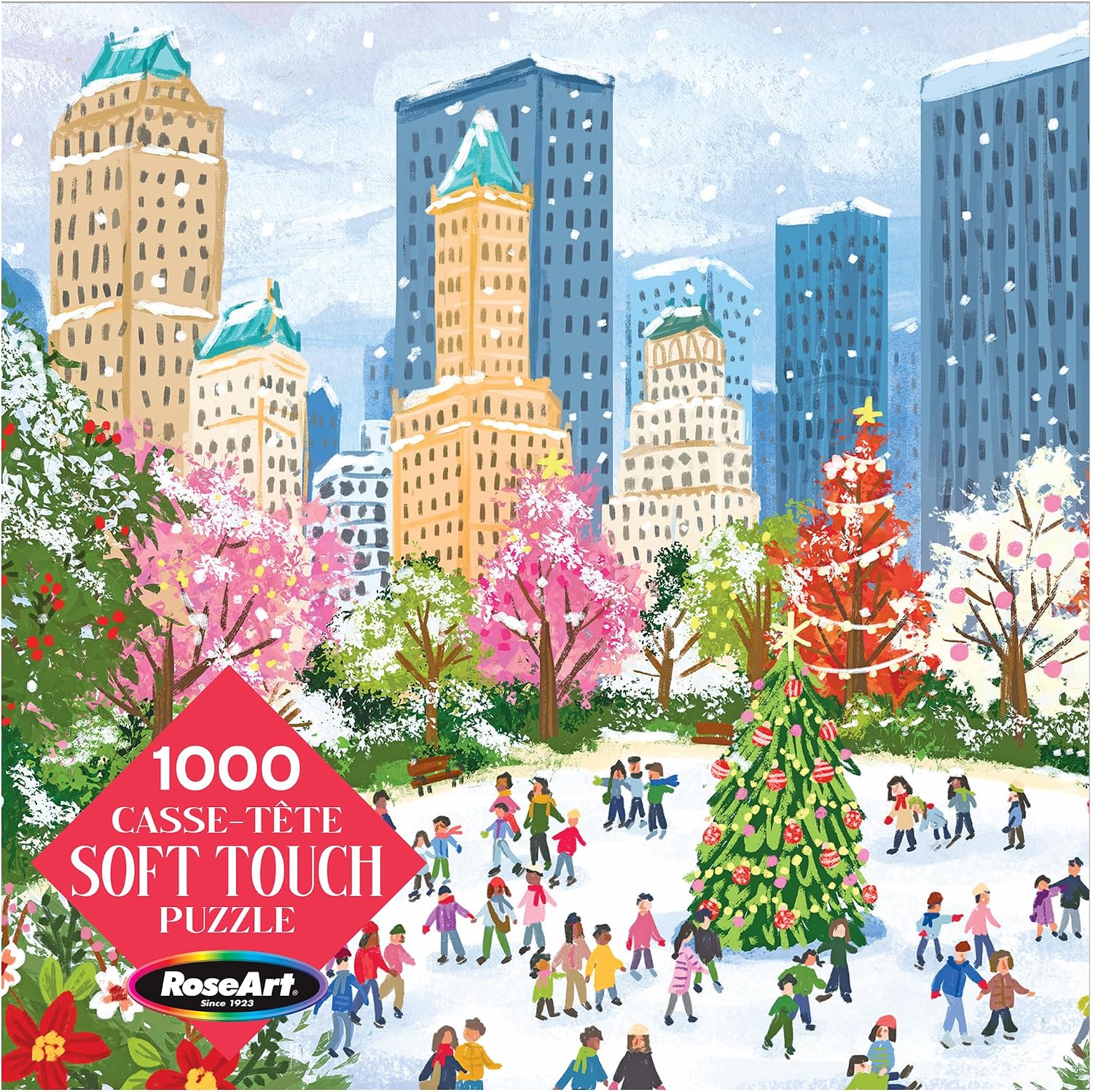 RoseArt - Soft Touch - New York Christmas - 1000 Piece Jigsaw Puzzle for Adults