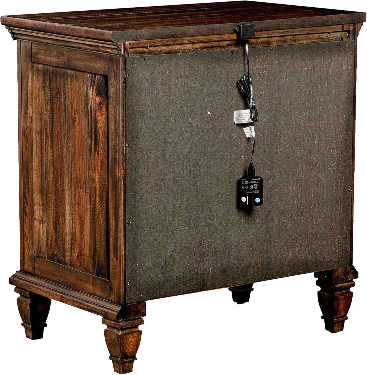 Coaster Home Furnishings Avenue Traditional Wood 3-Drawer Bedroom Nightstand Bedside Table Organizer Unit with USB Charging Outlet Weathered Burnished Brown 223032