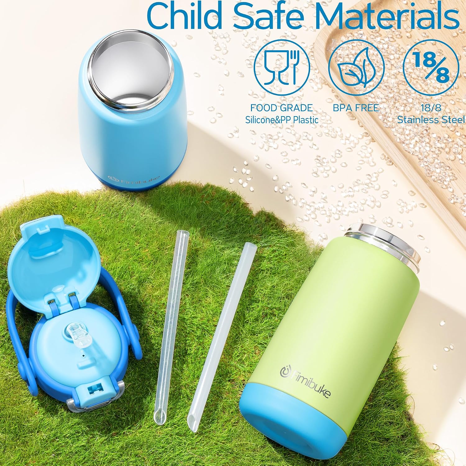 Fimibuke Toddler Water Bottle 14oz Kids