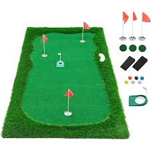 Golf Putting Green, Professional Large Golf Putting Mat with Realistic Turf, Golf Game Practice Equipment for Indoor Outdoor Putting Practice