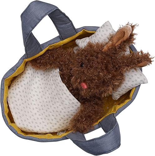 Miniatura 3 de Manhattan Toy Moppettes Beau Bunny - Juego de peluche con juguete de peluche de conejito, moisés de tela, manta y almohada