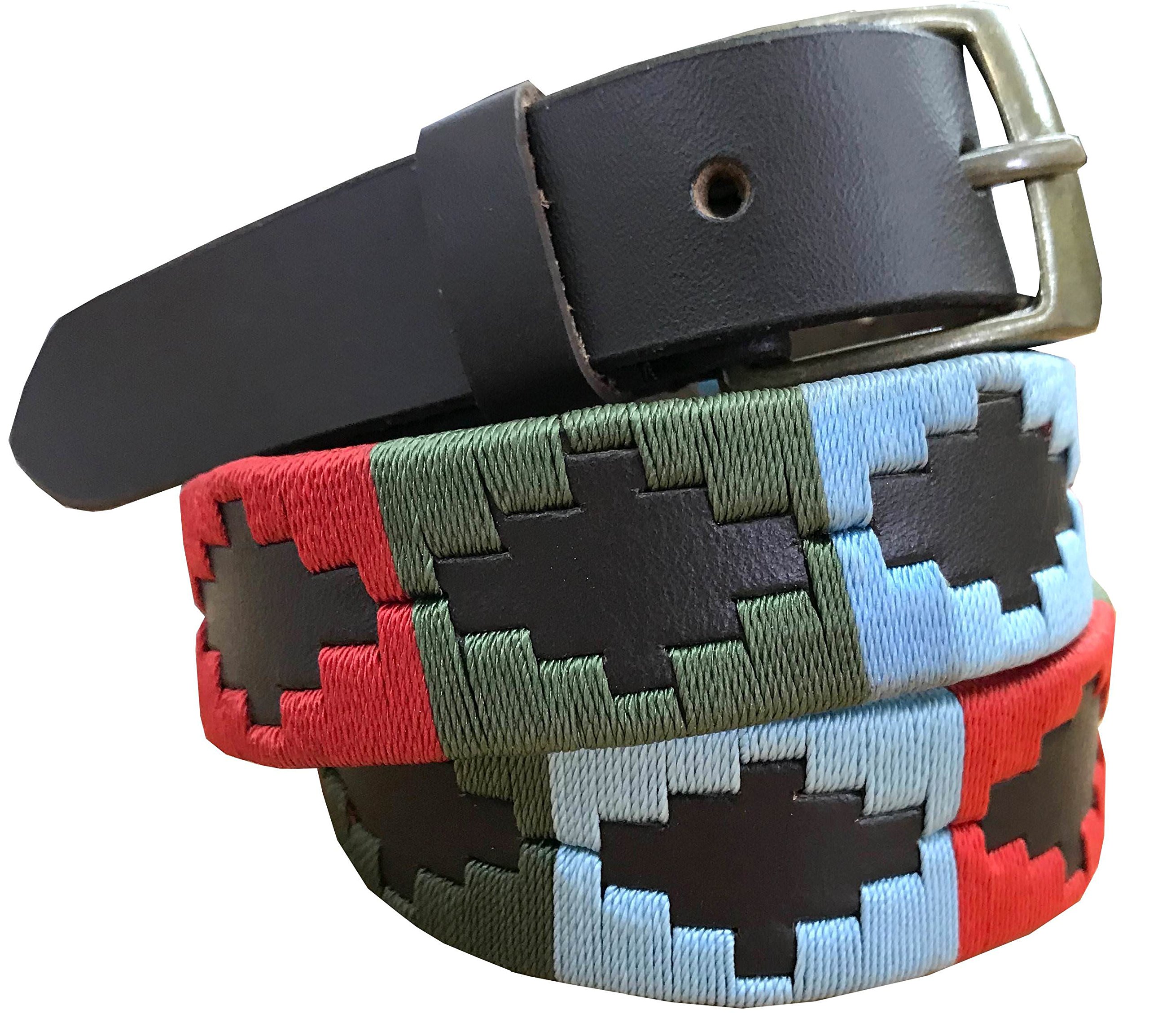 Carlos Diaz Niños Muchachos Niños Niños Unisex Argentinos Marrón Piel Bordado Polo Belt