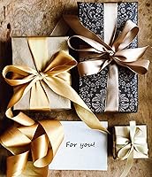 Vista 5 de Cinta de satén sólida de 1 pulgada de oro champagne, 50 yardas de cinta de tela para manualidades, envoltura de regalos, ramos florales, decoración