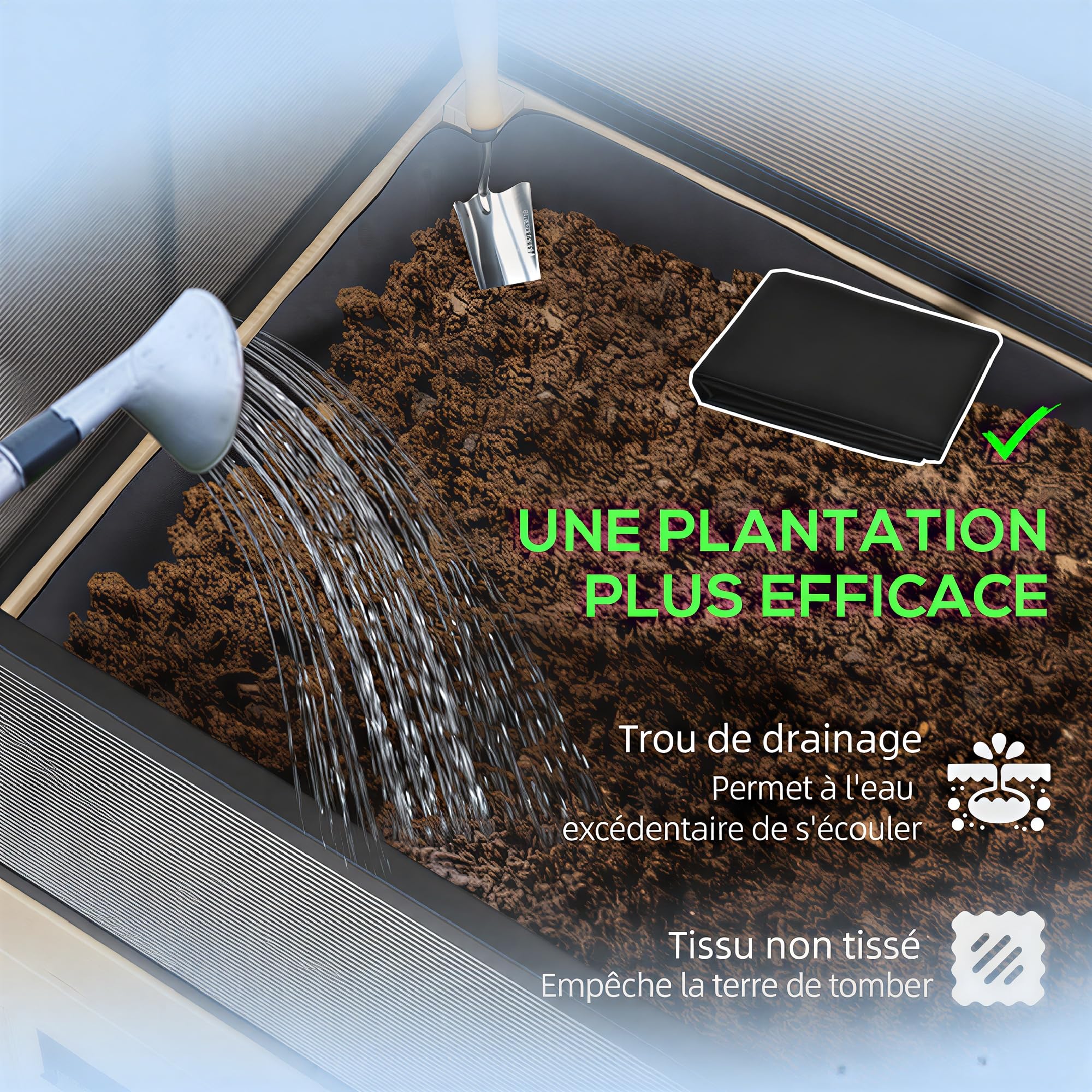 Outsunny Mini Serre sur Pieds - jardinière surélevée - dim. 60L x 57l x 103H cm - Double Toit ouvrable Panneaux de Polycarbonate, Acier, Bois Sapin traité