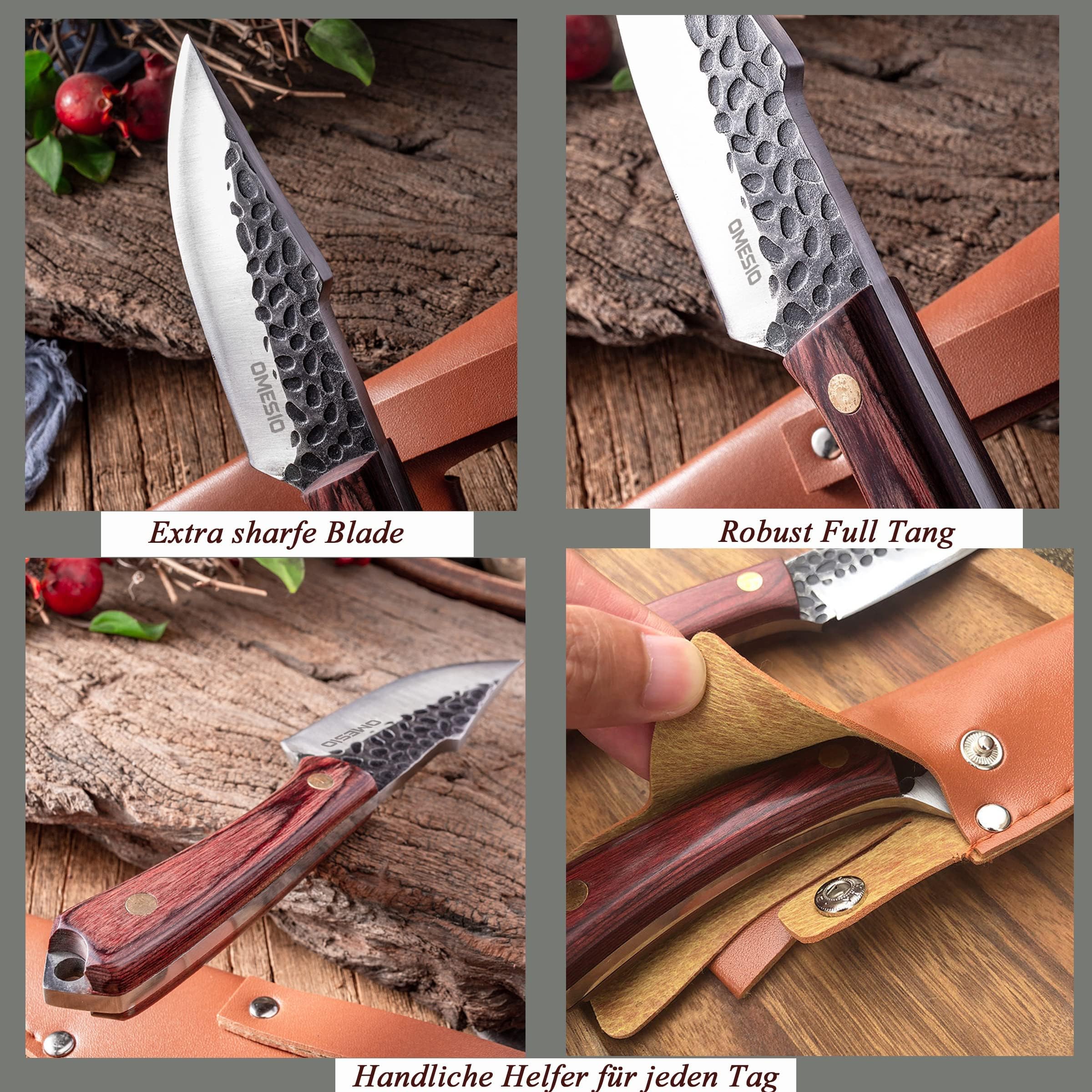 Cuchillo Bushcraft al aire libre, hoja templada, compacto