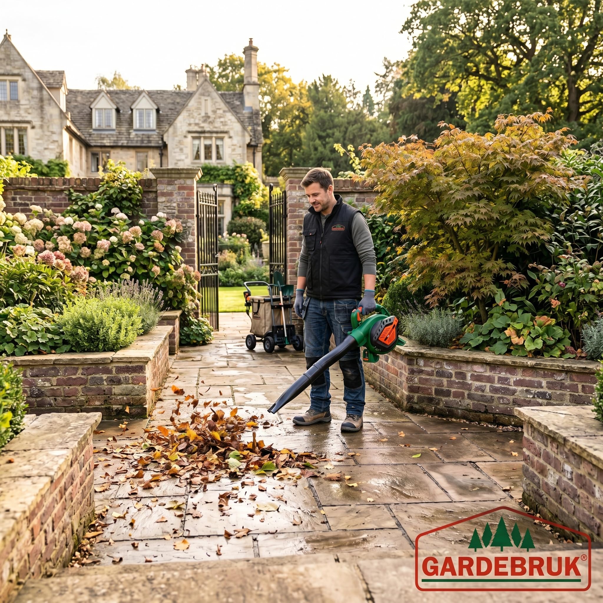 GARDEBRUK® Laubsauger 4 in 1 Benzin Blasgeschwindigkeit 68m/s Fangsack 45L inkl Werkzeug Laubbläser Häcksler Gartensauger