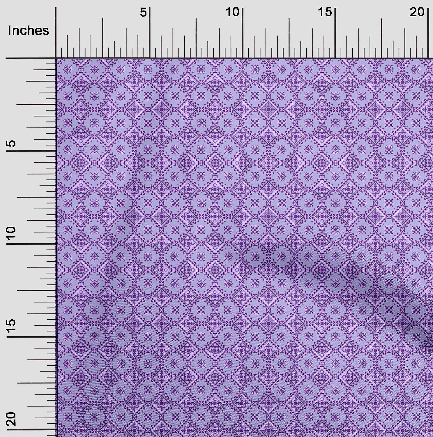 oneOone Cotton Flex Purple Fabric Geometric Fabric for Sewing Printed Craft Fabric by The Yard 40 Inch Wide-9