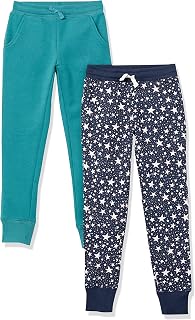 Amazon Essentials Girls and Toddlers' Jogger Sweatpants with Elastic Waist and Drawstring, Multipacks