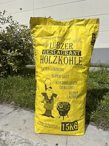 Favorit Barbecue charcoal 15 kg (made from pure hardwood, extra large grain, long-lasting ember, barbecue charcoal in restaurant quality) 1500 - 2