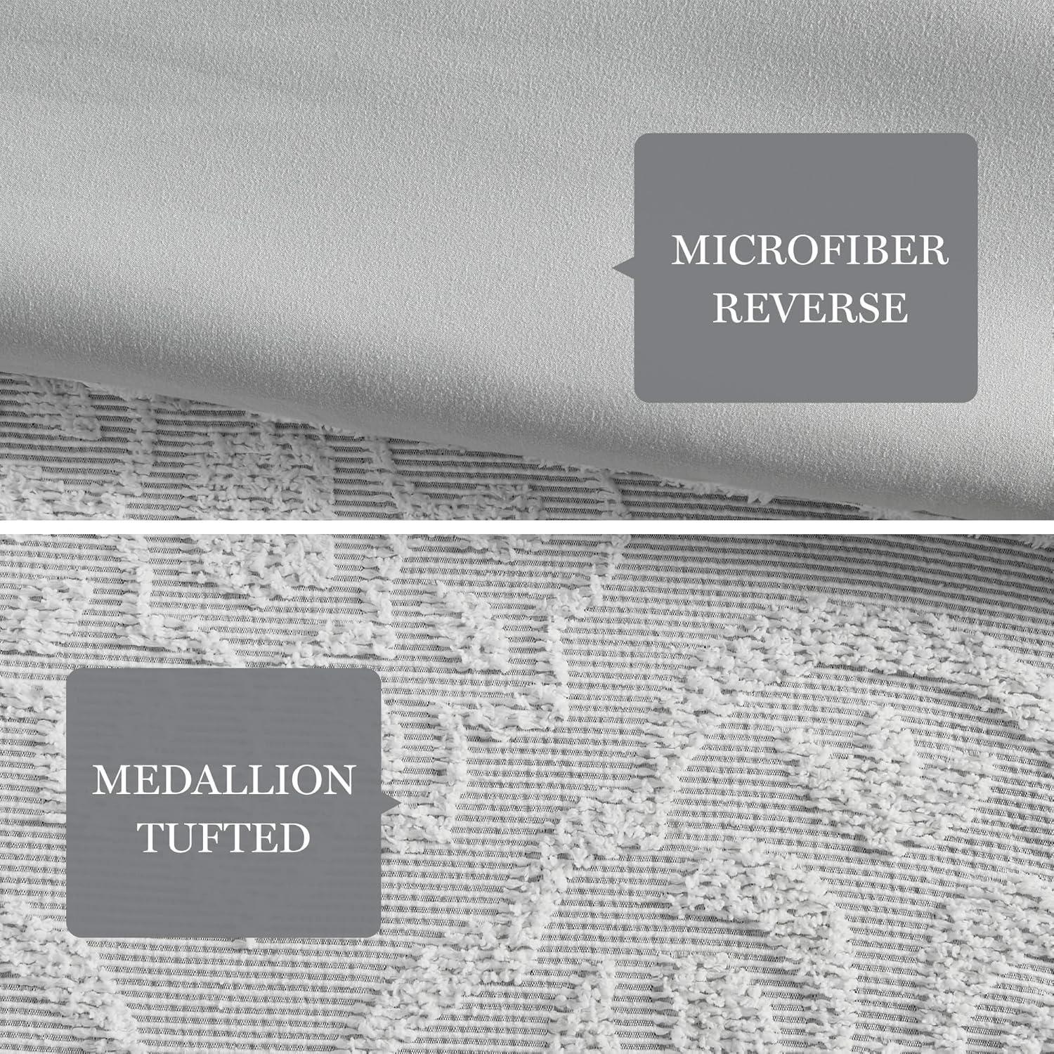 King White Microfiber Tufted Medallion Comforter Set