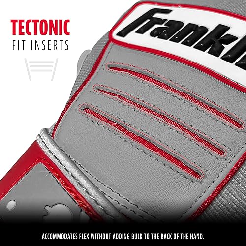 Miniatura 114 de Franklin Sports MLB - Guantes de bateo de béisbol CFX Pro para adultos + jóvenes, béisbol + sóftbol, varios tamaños + colores Negro/Negro