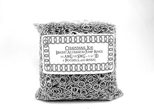 Anillos de salto de cota de malla de aluminio brillante de 1 libra 18G 14" ID (más de 6400 anillos!)