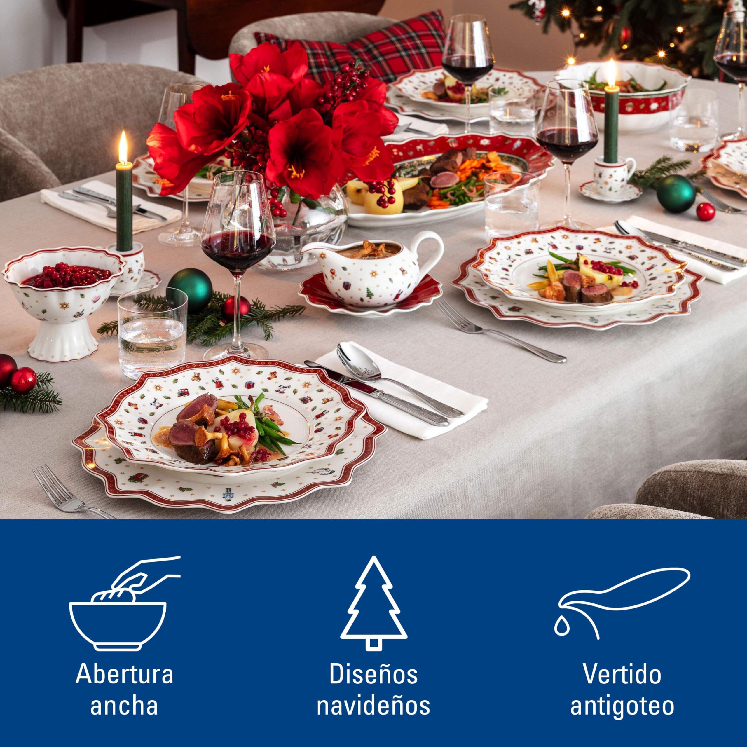 Villeroy & Boch – Toy's Delight salsera, 2 uds, salsera de cerámica, porcelana, para Navidad, fuente de porcelana, blanco