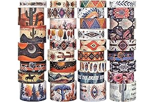 Mooker 34 Rolls Washi Tape Set: Unveil the Frontier's Charm in Your Creative Escapades