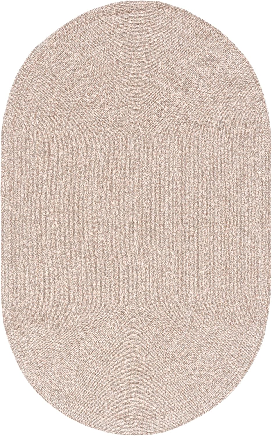SAFAVIEH Washable Rug Outdoor Braided Collection - 5' x 8' Oval, Natural, Handmade & Reversible, Non-Shedding & Easy to Clean, Ideal for Patio, Backyard, Mudroom (BRA201B)